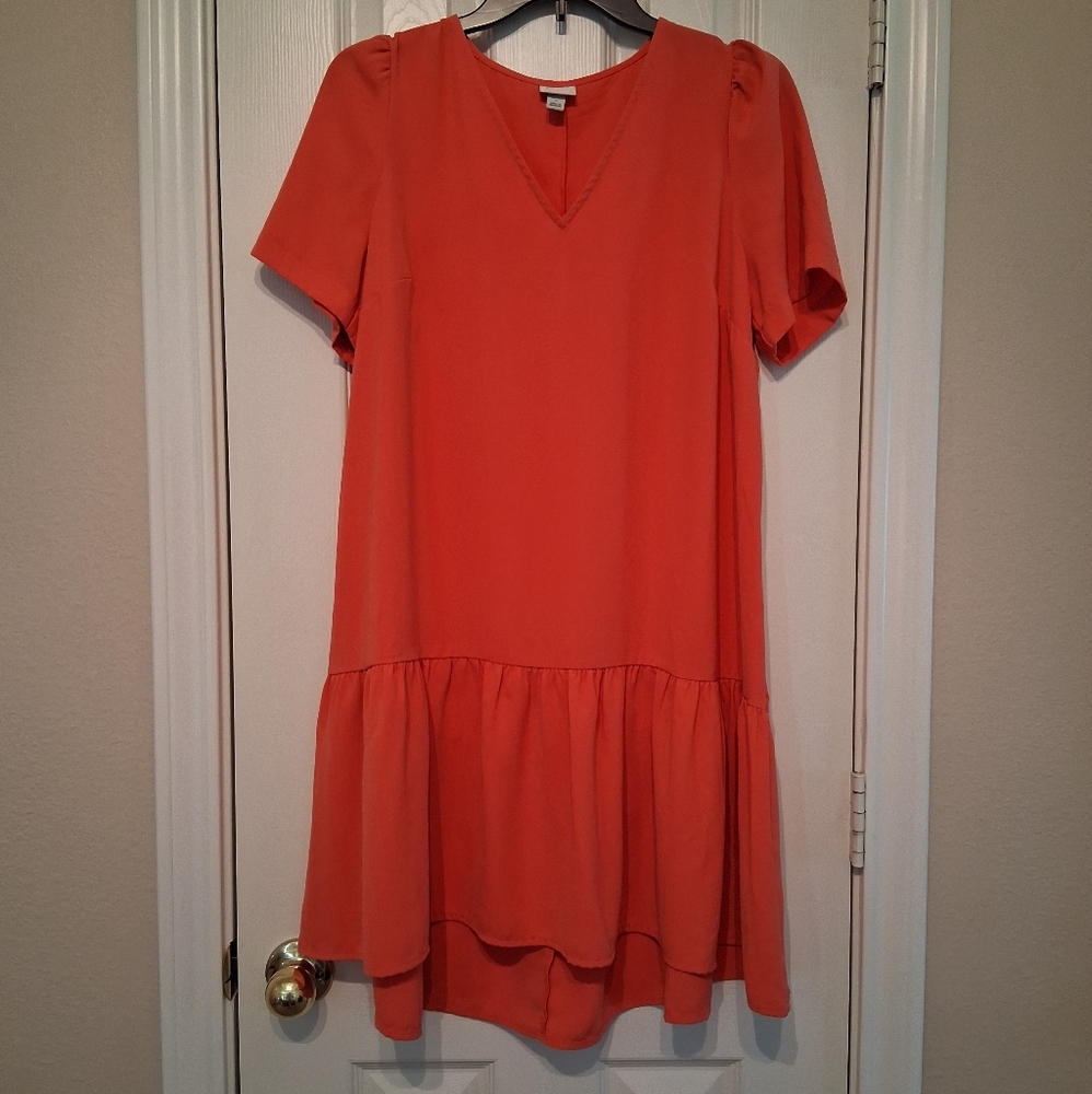 a new day Coral V-Neck Mini Dress
